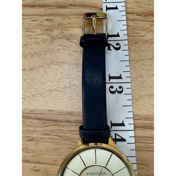 Anne Klein Womens Gold-Tone Watch With Blue Genuine Leather Strap NOT TESTED - Picture 7 of 13